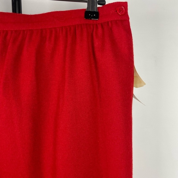 Vintage Alfred‎ Dunner Red 100% Wool Pencil Skirt - Picture 6 of 8